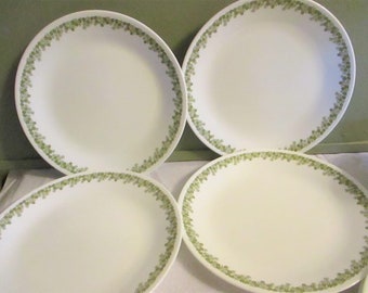 Crazy Daisy Corelle spring green  Choice bowls cereal Dinner or Salad Plates Vintage in sets of 4