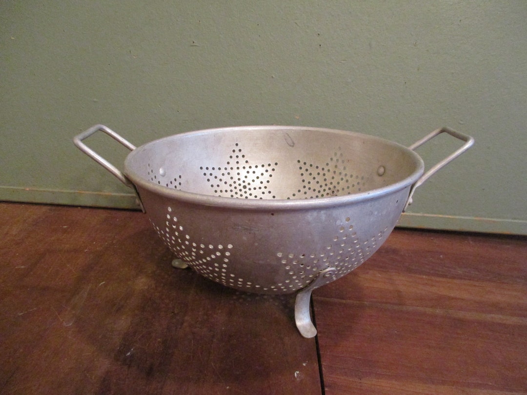 Colander Strainer With Stars Aluminum Vintage Farmhouse Etsy