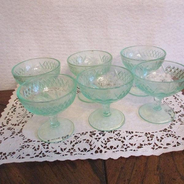 Green Sherbert Champagne set of 6