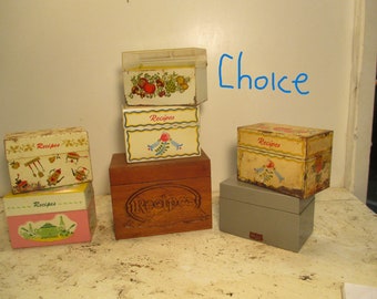 Metal Recipe File Box Vintage CHOICE One Only