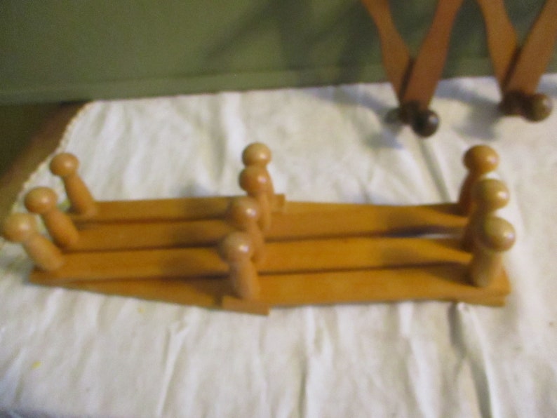 Accordion Wood Peg Rack To Hold So Many Things stained Vintage ONE ONLY CHOICE image 4