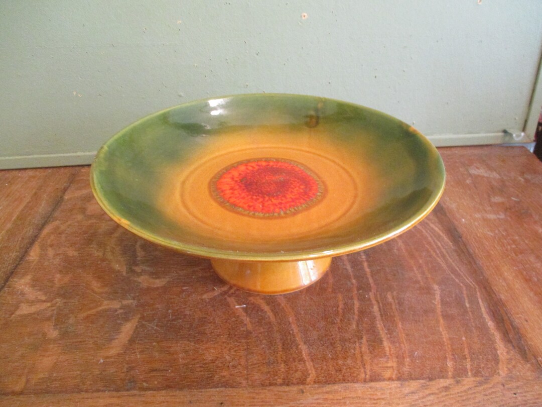 Pedestal Fruit Stand/bowl Vintage Pottery Deforest 240 Etsy