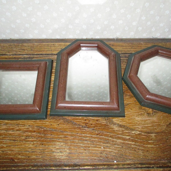 Mirrors  Square Octagon and angled Rectangle Vintage set of 3