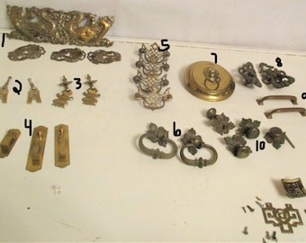 Hardware Drawer Pulls Brass and metal  vintage used CHOICE