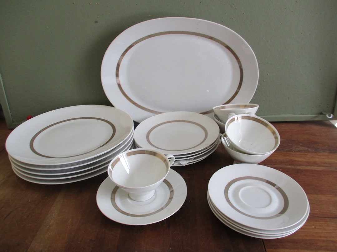 Rosenthal Taupe Band Fine China Vintage CHOICE Sets of 4 or 5 Etsy