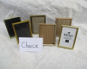 Gold Tone Picture Frames opening 3 1/2 x 4 1/2  Vintage CHOICE