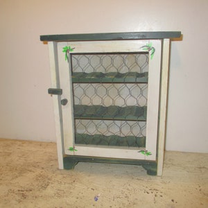 Vintage Light Wood Detailed Primitive Mesh Metal Shelf Vintage Light Wood Detailed Primitive Mesh Metal Shelf