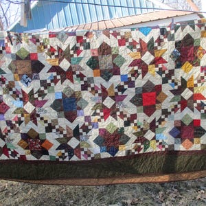 Queen Quilt Full Double size bed Scrappy Handmade in Minnesota #46