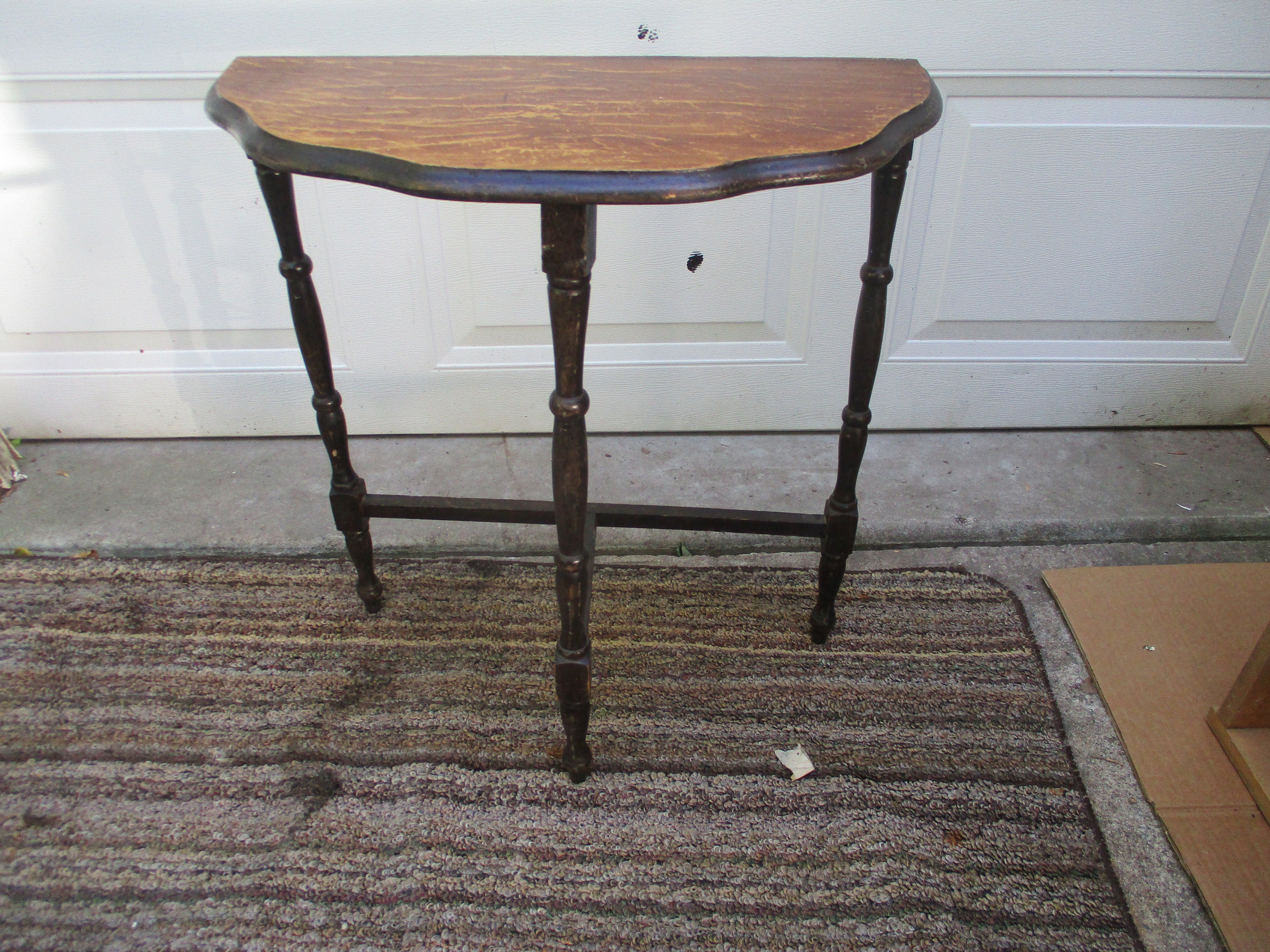 Antique half on sale moon side table