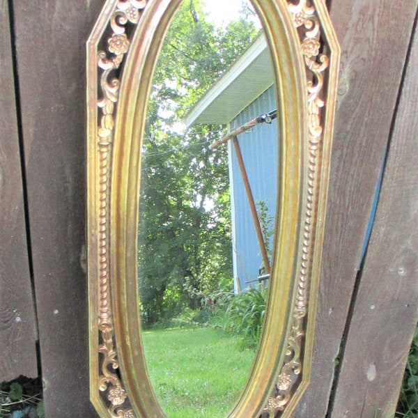 Gold  Mirror Rectangle Plastic Vintage Long Skinny