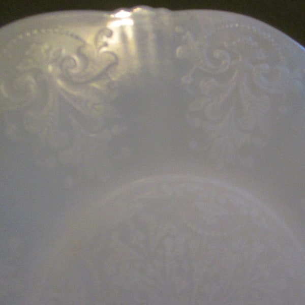 Wedding Platter Sweet Heart White Depression Cake Plate Vintage milk glass