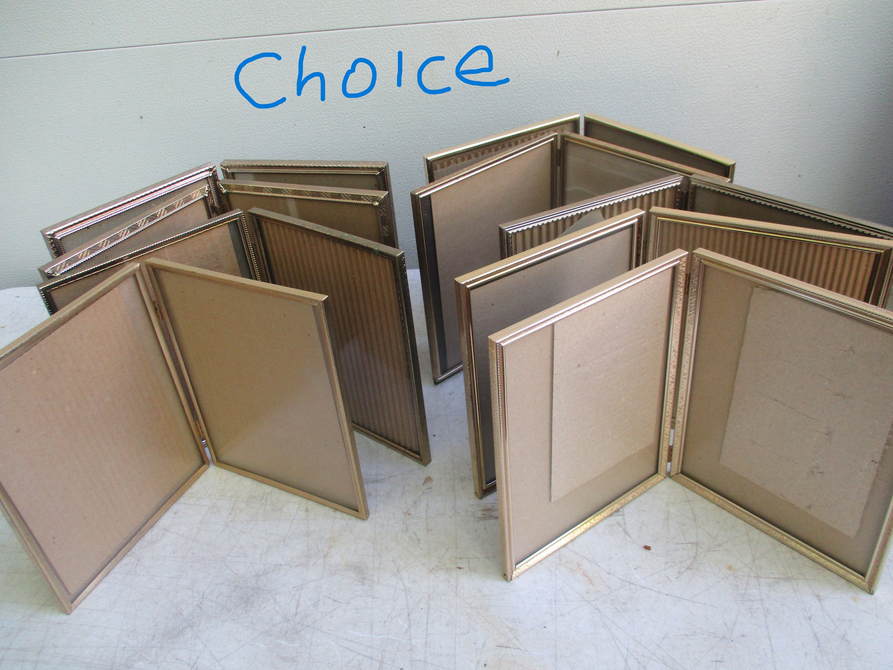 Bi Fold Picture Frames 8 X 10 Vintage Glass Gold Tone CHOICE - Etsy