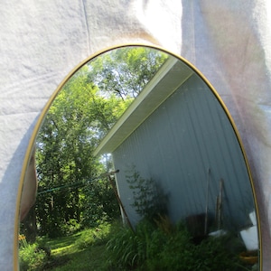 Mirror Oval Sleek Gold Frame Large Vintage