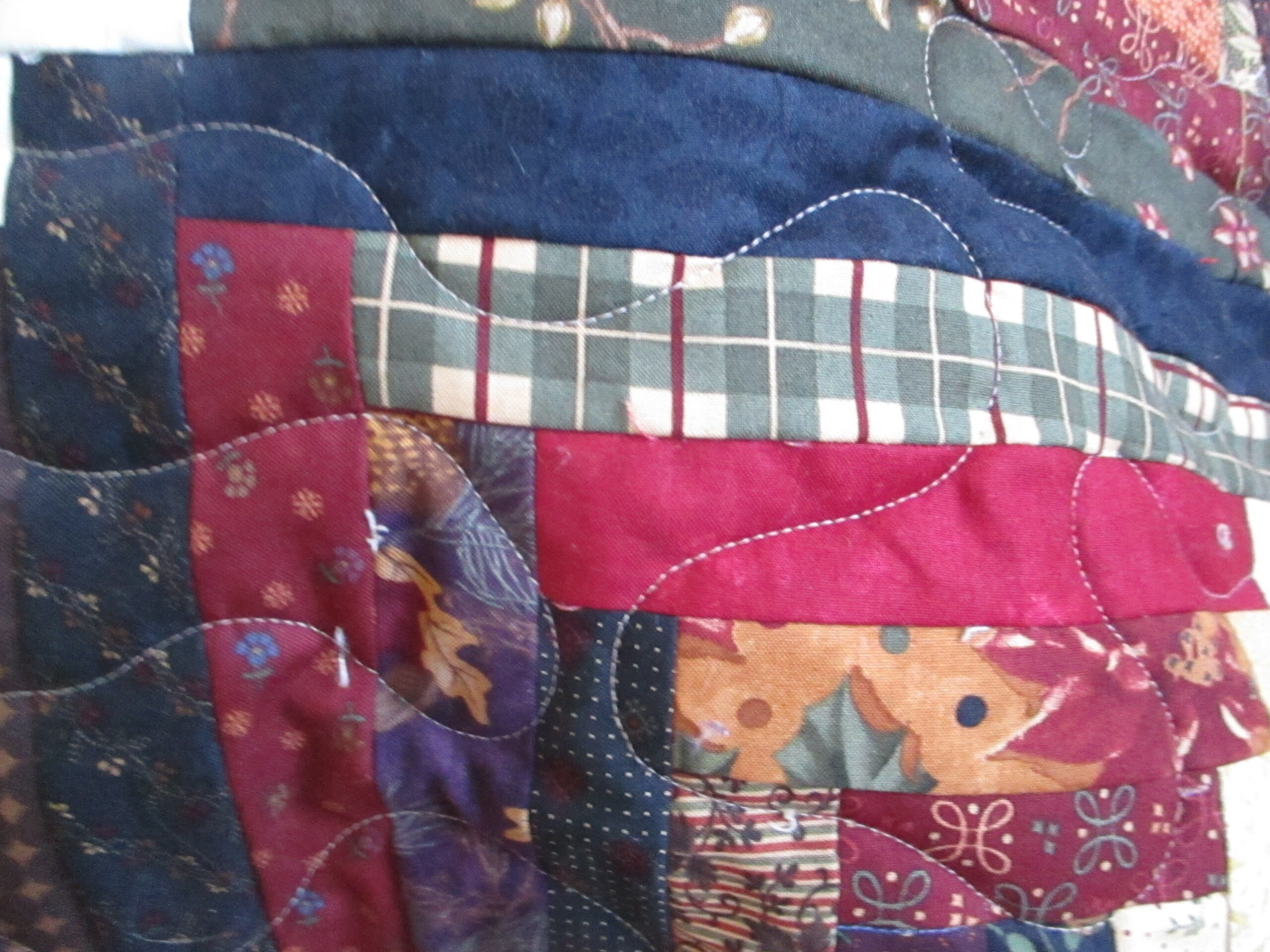 Queen Quilt Full Double Size Bed Quilt Scrappy Log Cabin Etsy