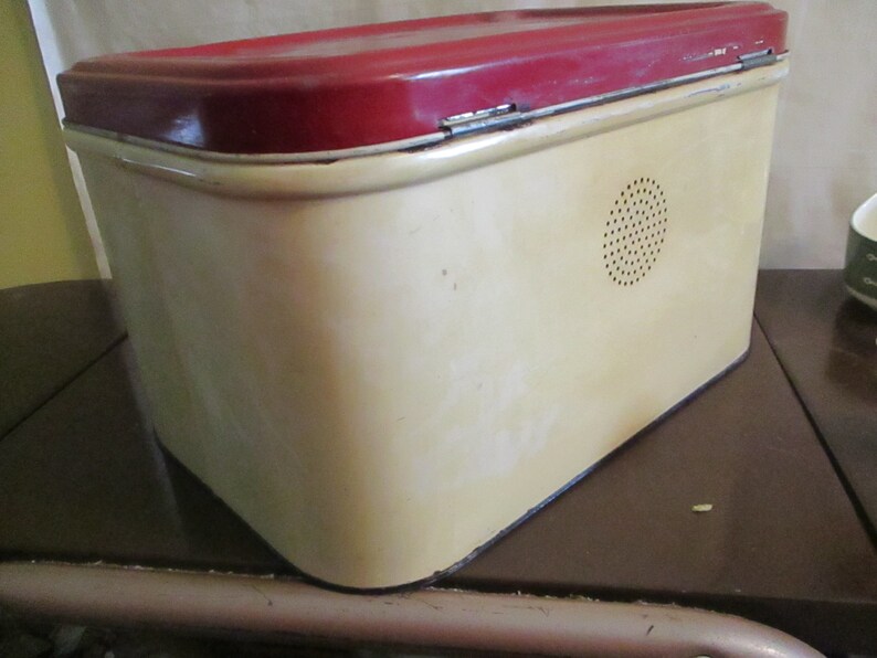 Bread Box Primitive Rusty Vintage Kitchen Storage Red Etsy