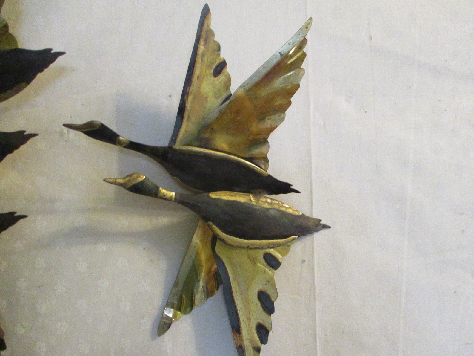 Metal Wall Sculpture Flying Ducks Vintage Set of 3 wall decor Etsy