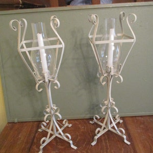 Candle Stand Large Floor Hurricane Vintage Metal 22  Inches ONE ONLY