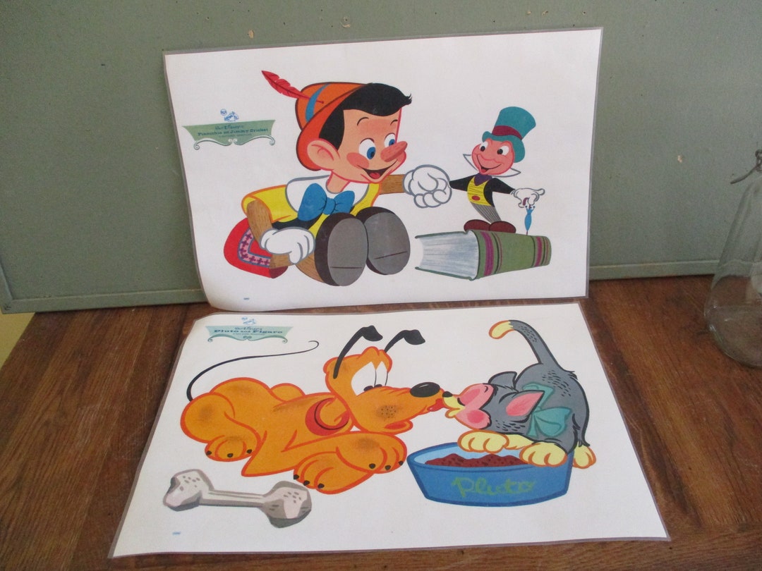 Walt Disney Placemats Vintage 17 1/2 X 11 1/2 Etsy