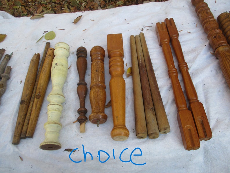 Wood Spindle Architecture Salvage Vintage Furniture Wood Working part CHOICE image 1
