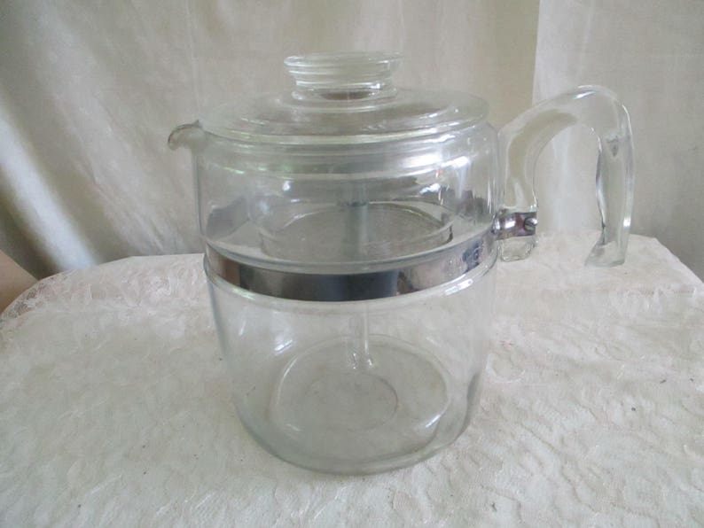 Pyrex Glass Flame Ware shops 9 Cup Coffee Pot complete