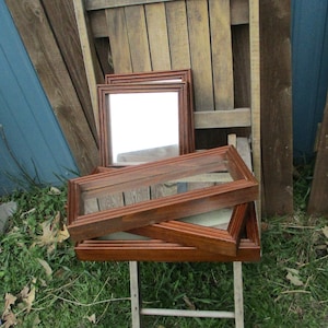 Wood Mirror Rectangle and Square Hangs both or different ways Choice