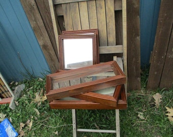 Wood Mirror Rectangle and Square Hangs both or different ways Choice