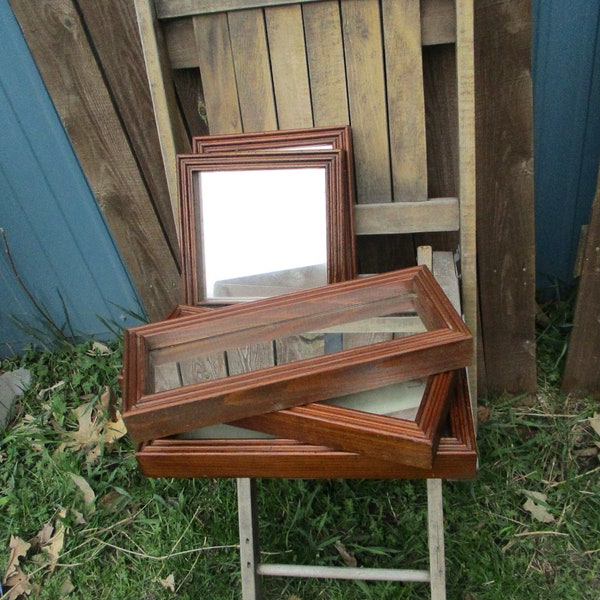 Wood Mirror Rectangle and Square Hangs both or different ways Choice