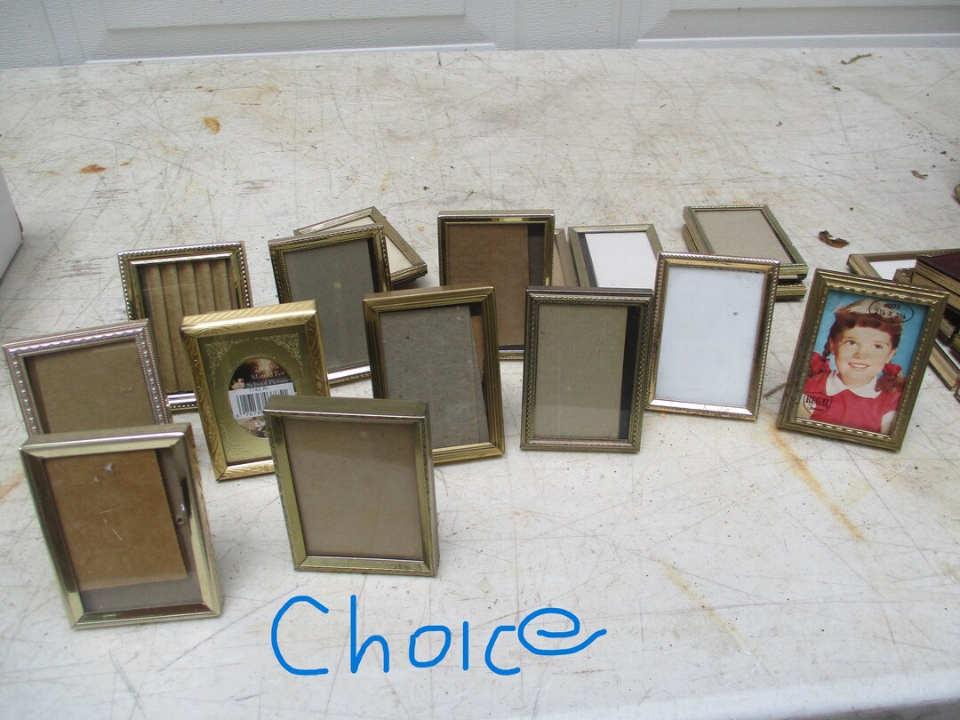 Picture Frame Wallet Size Gold Metal Vintage Choice 2 1/2 X 3 1/2 Etsy