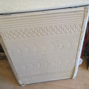 Hamper Hawkey Wicker Trash bin Wastebasket Laundry basket Vintage image 8