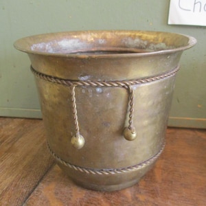 Brass Planting Pot Trash Can Vintage Bin Container CHOICE