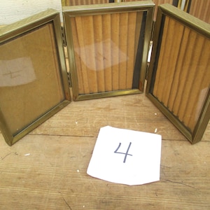 Tri Fold Gold Tone or Brass Picture Frames glass Vintage CHOICE