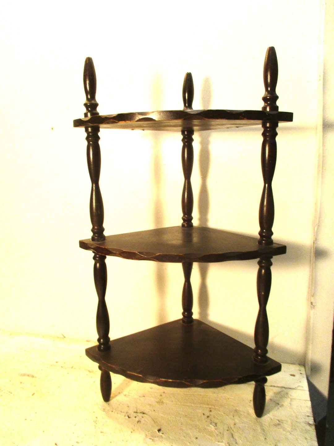 Spindle Wooden Wall Corner Shelves Display Shelf Knick Knacks Etsy