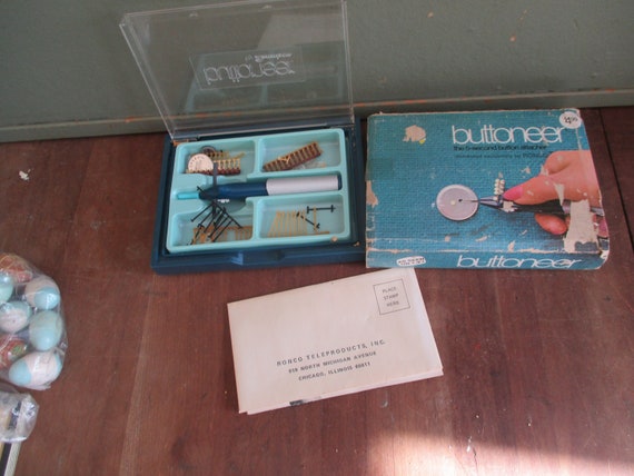 Vintage Ronco Buttoneer By Dennison with Original Package 1970s As Seen on  TV!!
