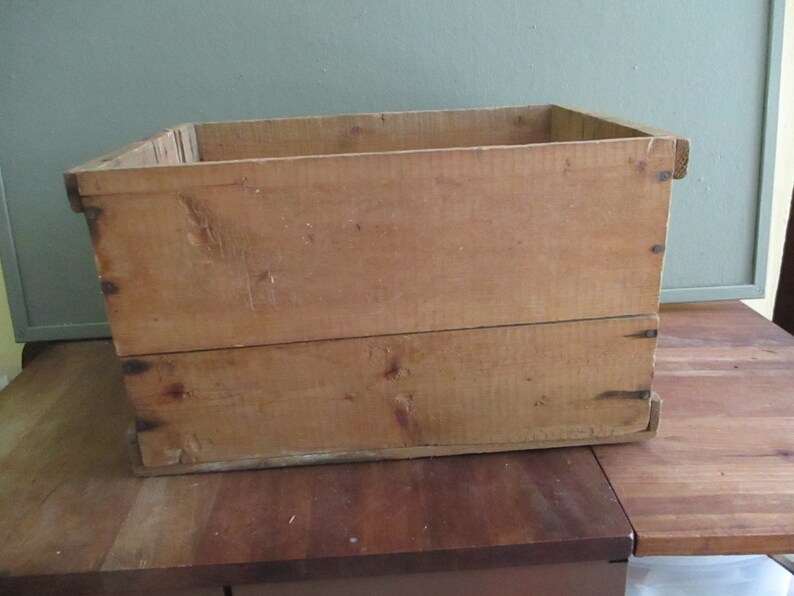 Crate Slatted Wooden Box Vintage Farmhouse Storage Etsy
