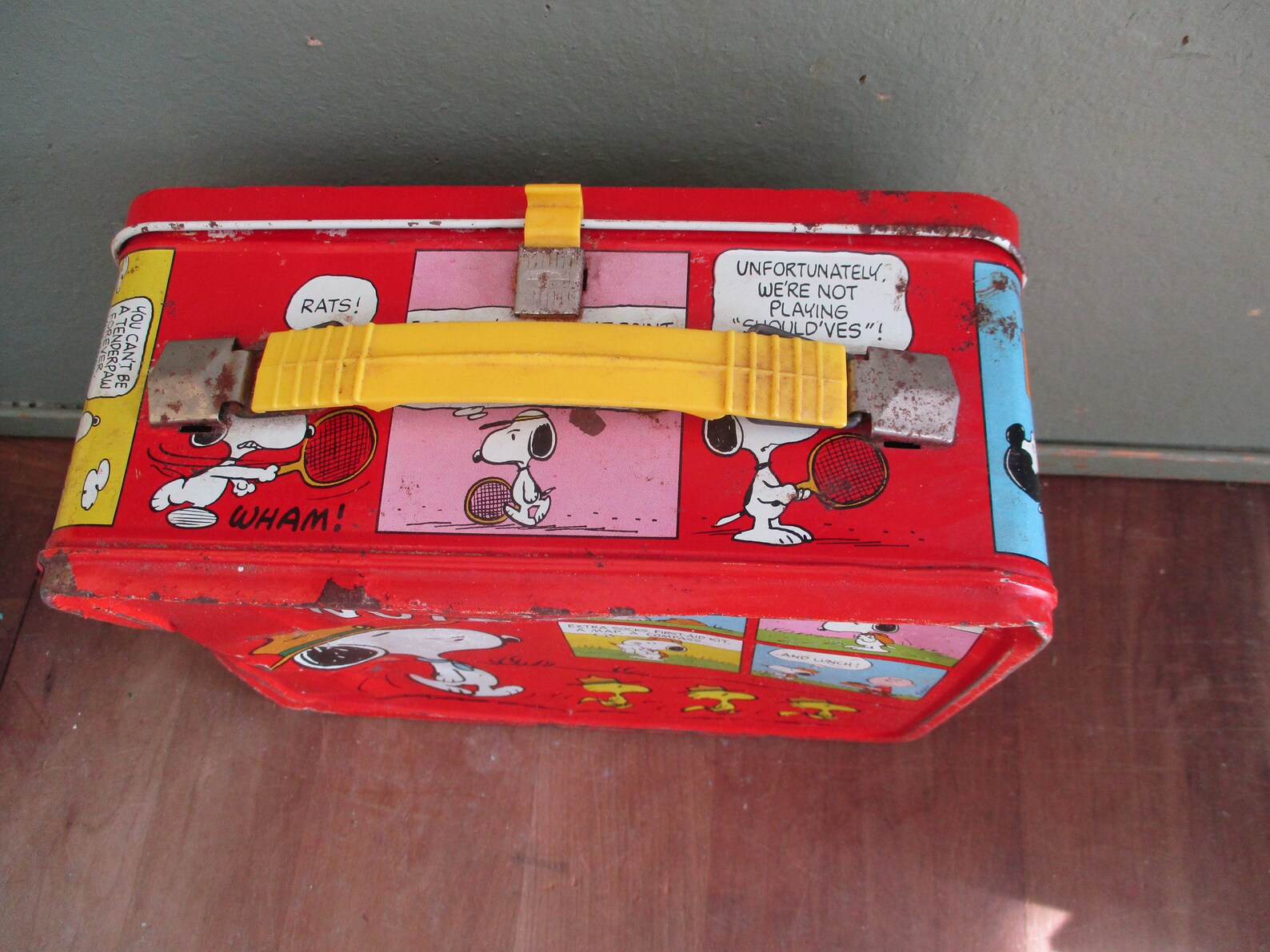 Peanuts Lunch Box Vintage Metal Dented Etsy