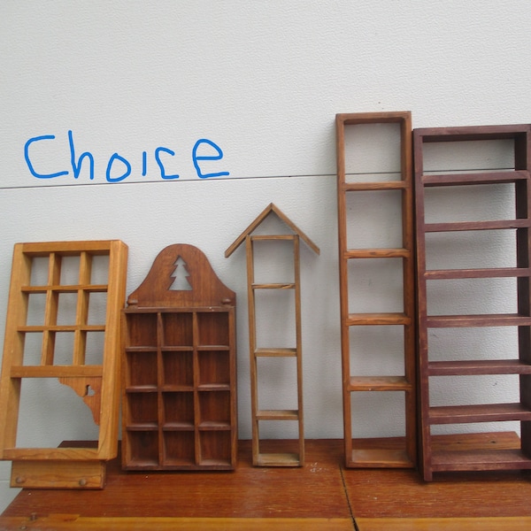 Curio Display Shadow Box shelf Vintage Wood CHOICE