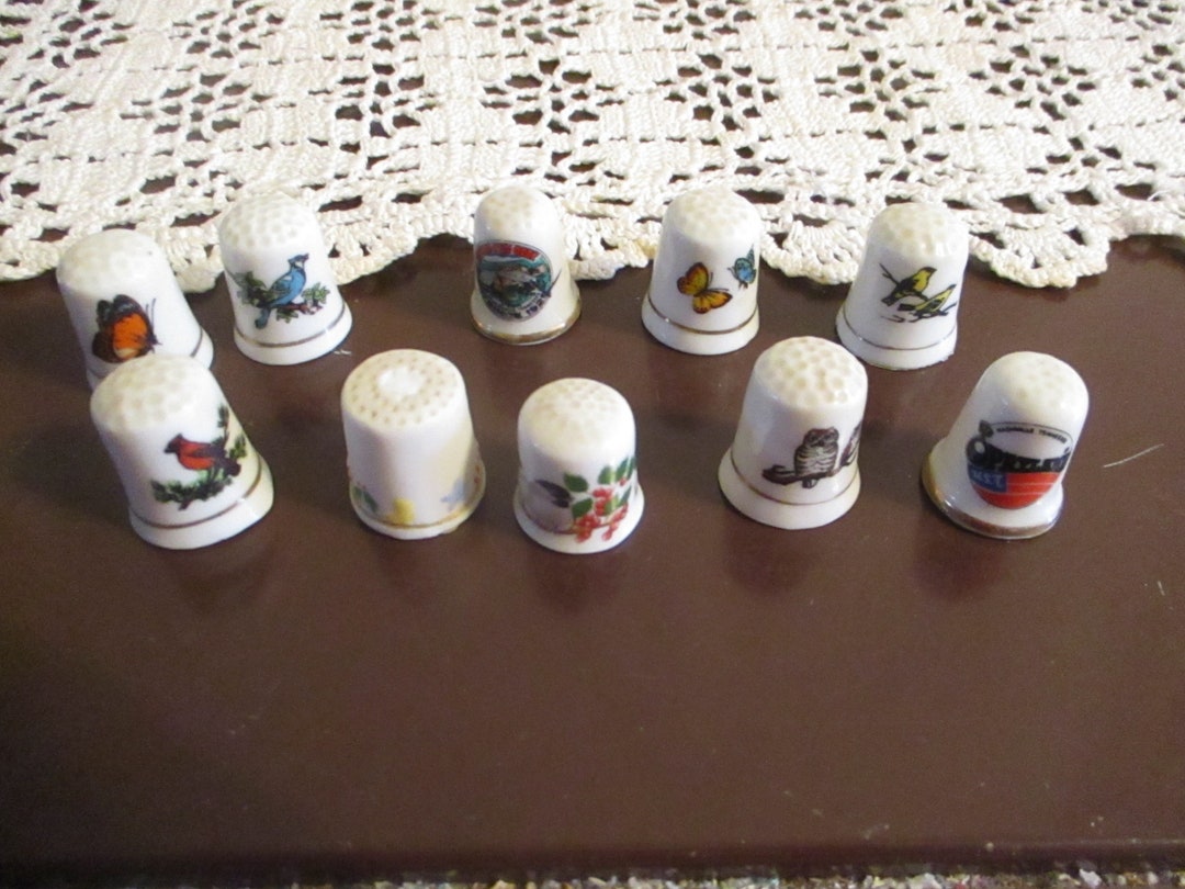 Thimbles Ceramic Porcelain Collectible Vintage Decor Lot of 10 Etsy
