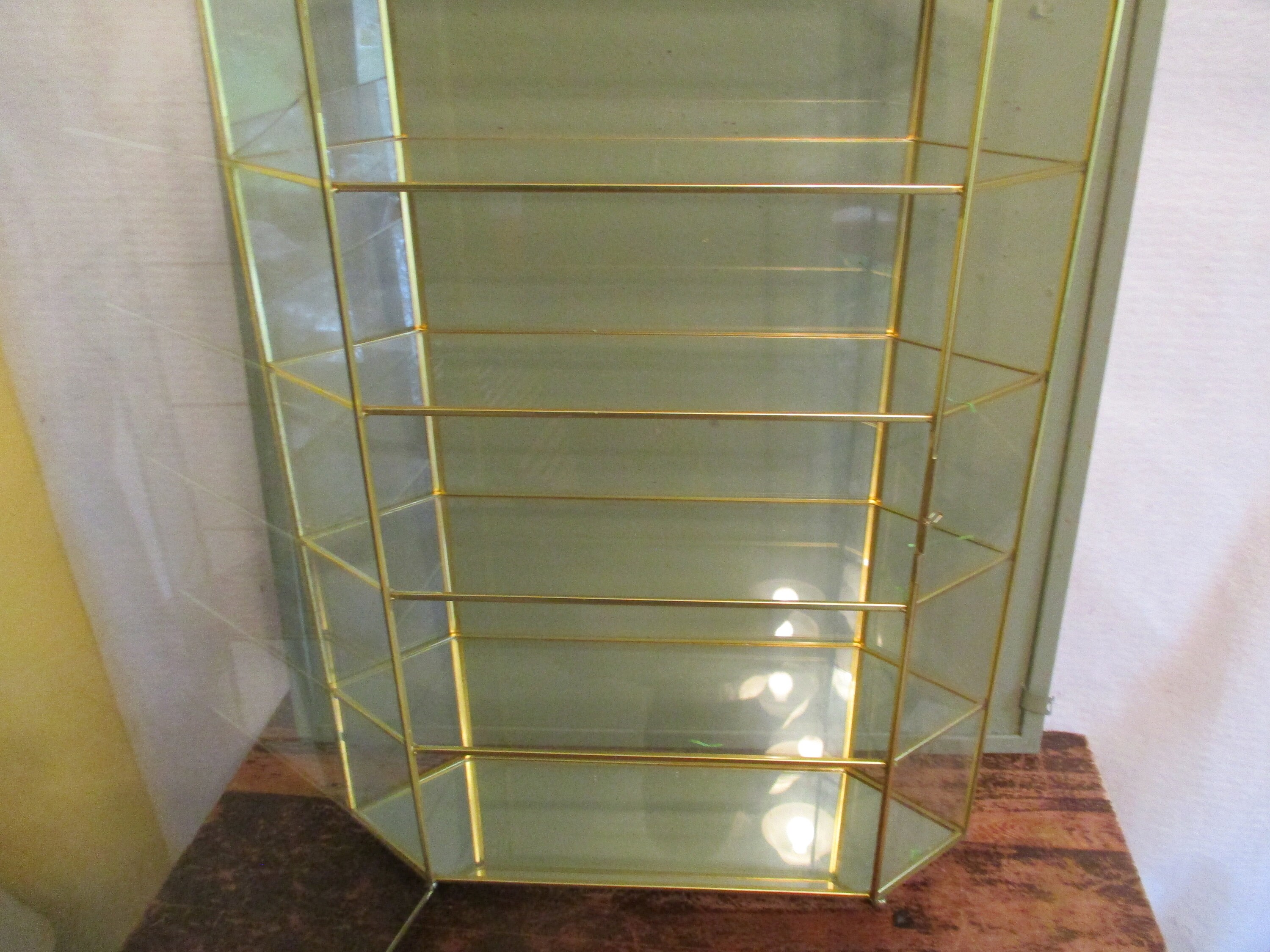 Brass glass 2024 display cabinet