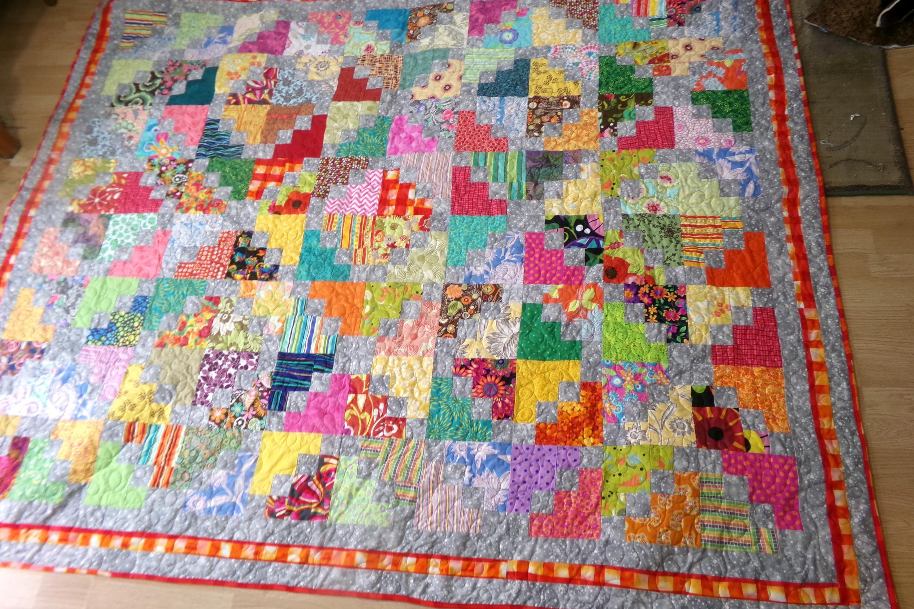 Scrappy Twin Quilt Throw 73 X 88 Handmade in Minnesota - Etsy