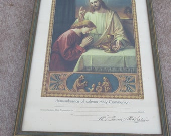 Holy communion Remembrance of Solemn Vintage 1942