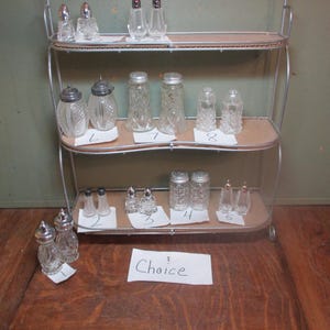 Salt and Pepper Shakers  Clear Glass Clear   Vintage CHOICE