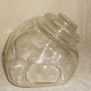 Slant Jar Glass Lid Container Display Vintage
