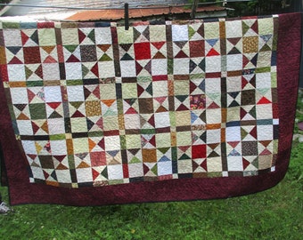 Queen Size Quilt Ohio Star Handmade in Minnesota 78 x 92 Full Spread #11