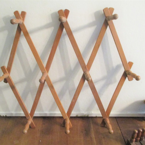 Accordion Wood Peg Rack To Hold So Many Things, Large  CHOICE