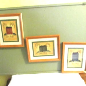 Folk Art Live Simply Laugh Ofter by Lori Mapies  Love Much set of 3 vintage Wall Hanging