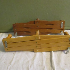 Accordion Wood Peg Rack To Hold So Many Things stained Vintage ONE ONLY CHOICE image 5