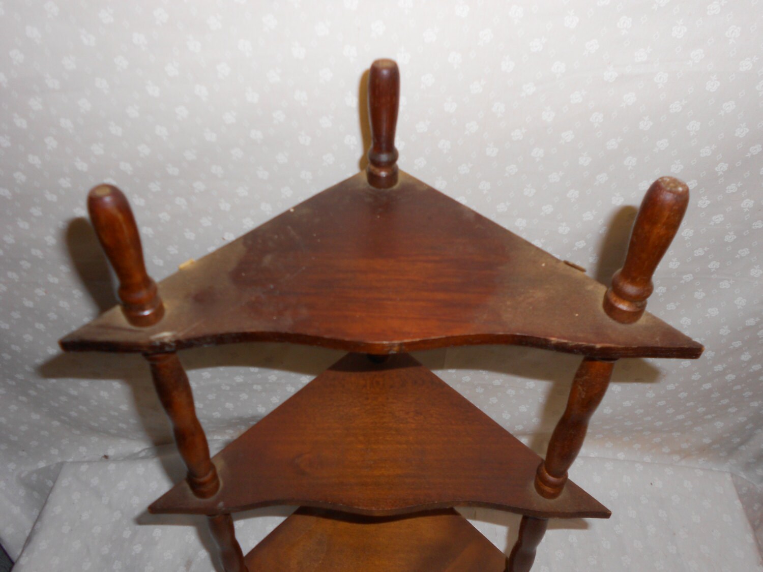 Spindle Corner Wall Shelves Wood Display Shelf Knick Knacks Etsy