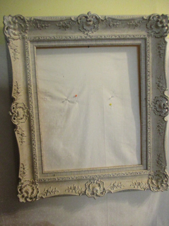 Picture Frame Gesso Large Vintage Off White 24 X 20 Opening Image 0