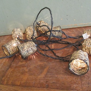 Wicker Lights String outdoor indoor decor Patio  light