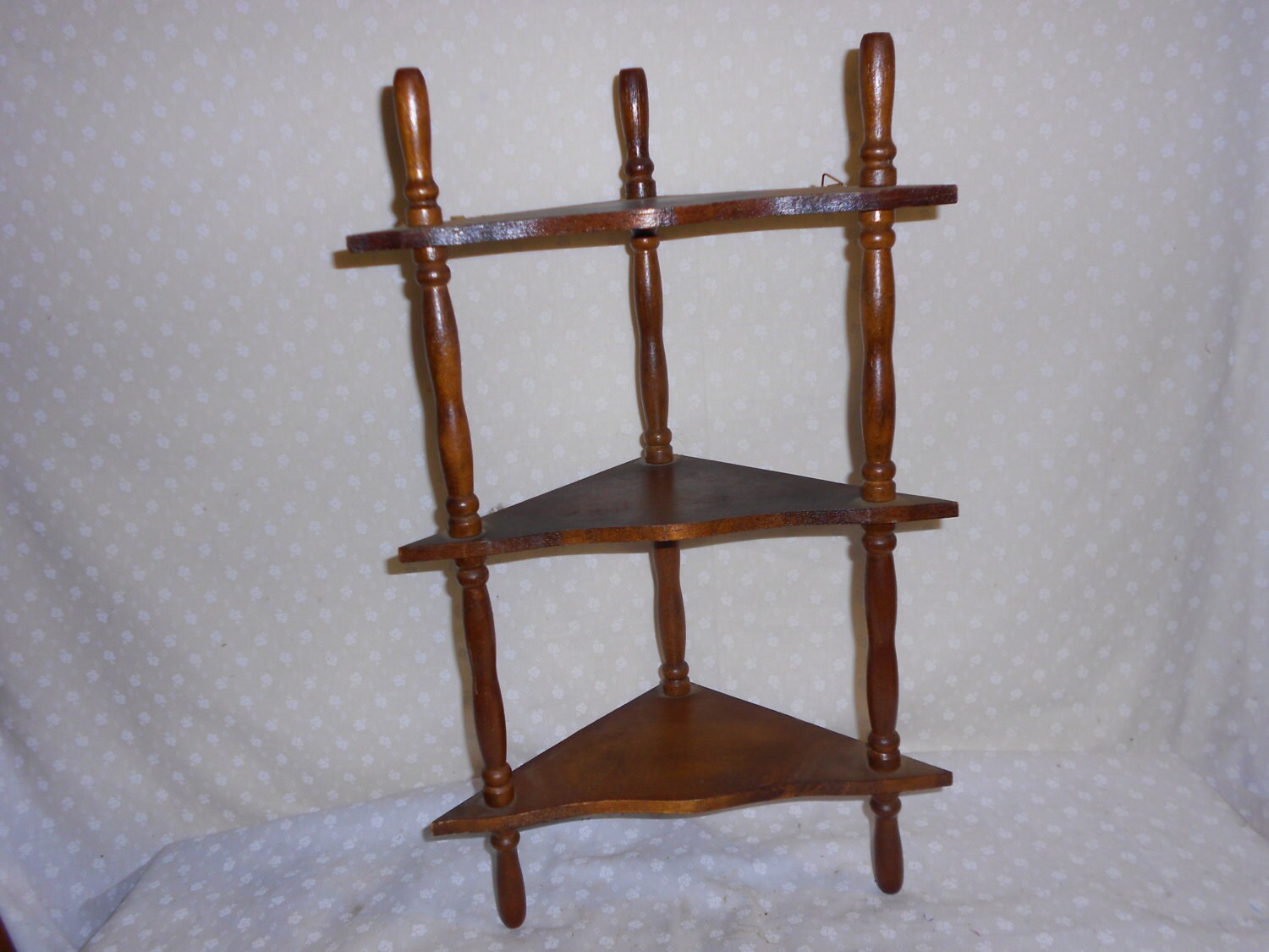 Spindle Corner Wall Shelves Wood Display Shelf Knick Knacks Etsy